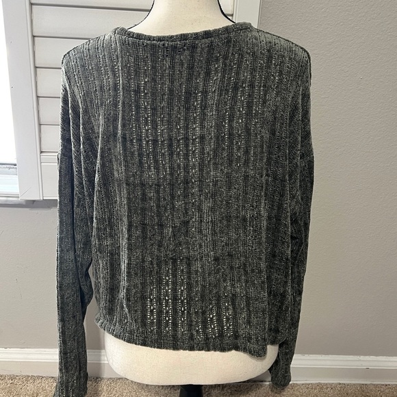 Hollister Sweater size L Olive Green Chunky Knit Long Sleeve Slouchy Slub - Picture 5 of 7